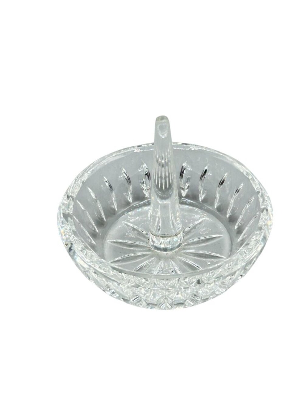 Vintage Crystal Ring Holder Dish Oleg Cassini Clear Jewelry Storage